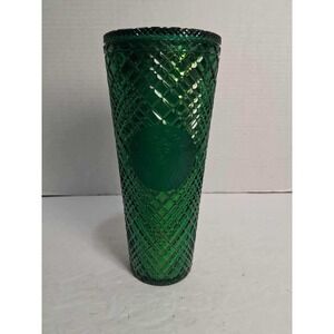 Starbucks Emerald Green Diamond Tumbler 24 oz 710 ml Reusable Cold‎ Cup